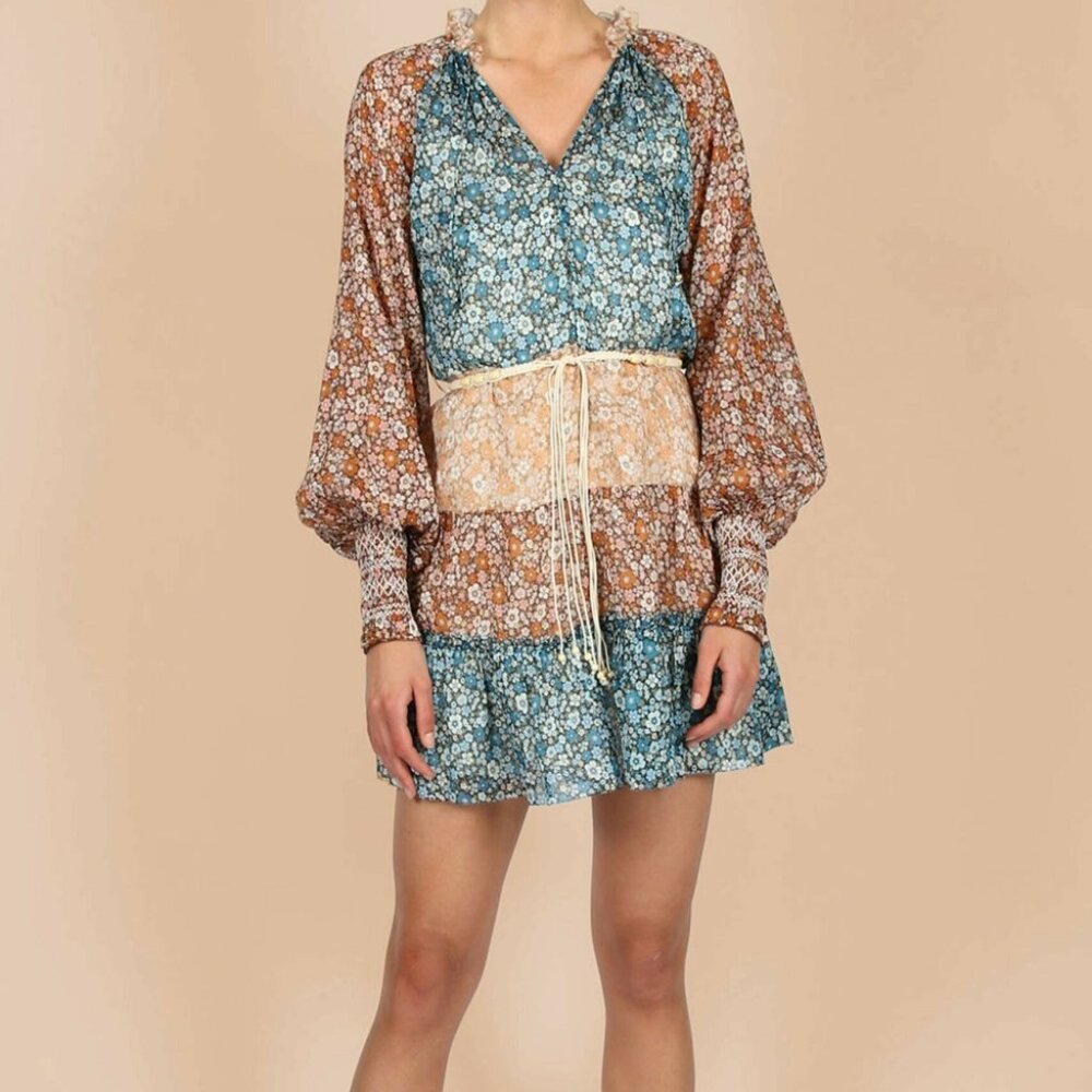 TIGERLILY Takumi Floral Long Sleeve Tiered Mini Dress RRP$319 - Picture 9 of 16